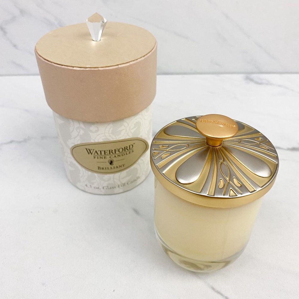Waterford Crystal Brilliant Scented Candle Glass Fill 4.5oz NEW